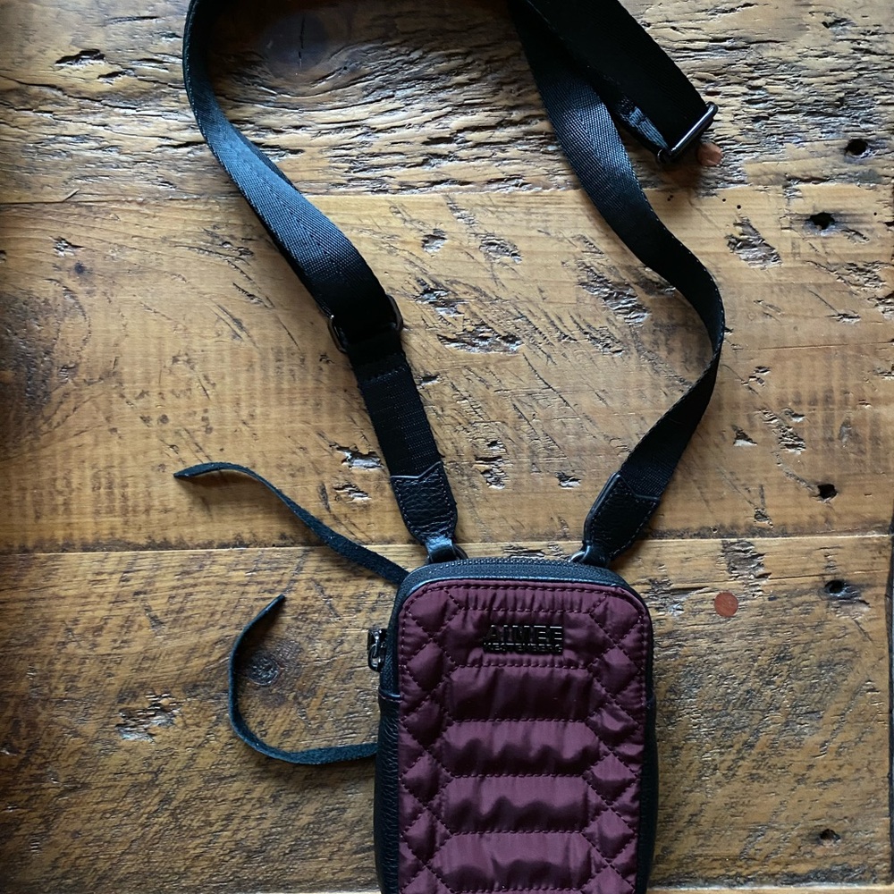 Aimee Kestenberg Quilted Small Travel Crossbody Bag - Burgundy and Black